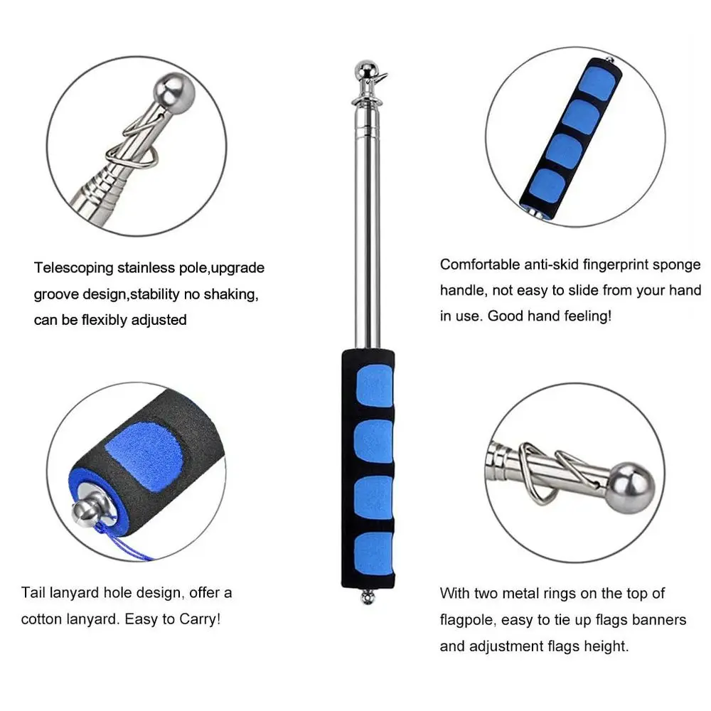 يده Windsock 1.4 متر/1.6 متر/2 متر PPT عرض مرشد سياحي سارية العلم يده سارية علم تلسكوبي سارية علم المعلمين مؤشر