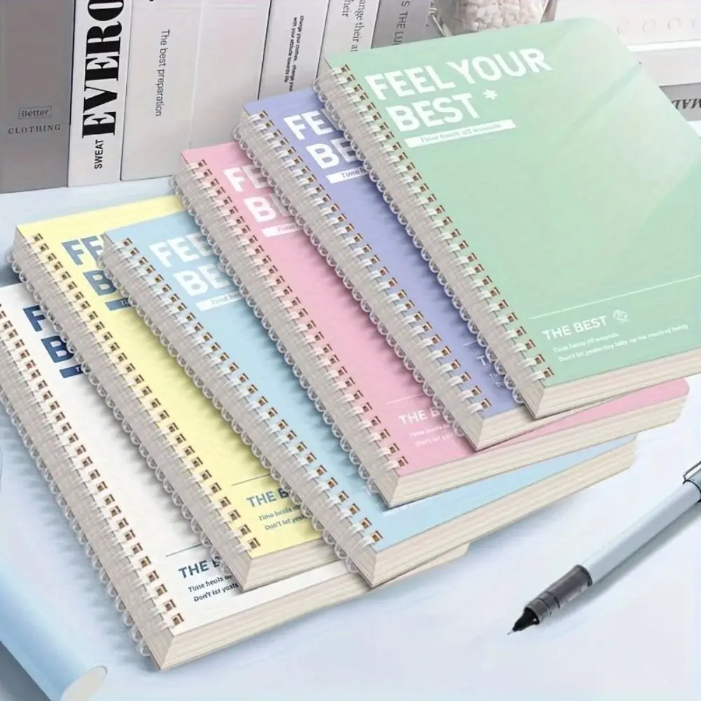 60Sheets/Book Multi-functional A5 Spiral Notebooks Perforated Pages Horizontal Line Inner Pages Notepad Color Diary Book Gift