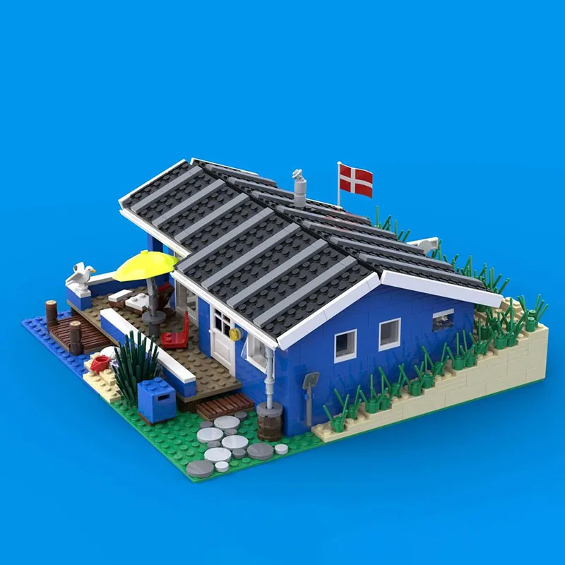 Moc قوالب بناء وحدات المنزل الصيفي الدنماركي/الكوخ/المقصورة نموذج التكنولوجيا كتل عيد الميلاد لتقوم بها بنفسك لعبة هدايا البناء #4