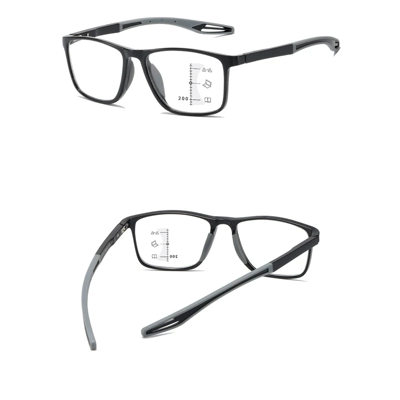 Soft Multifocal Progressive Reading Glasses Anti Blue Light Multifocal Elderly Eyewears Men Women's Large Frame Eyeglasses