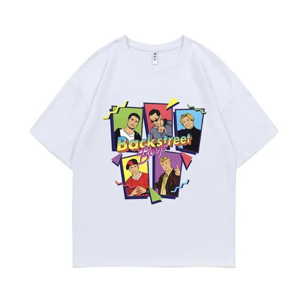 Backstreet Boys Graphic Print Tshirt Men Casual Oversized T Shirts Male Vintage Streetwear Boy Band Bsb Group Pop Music T-shirts