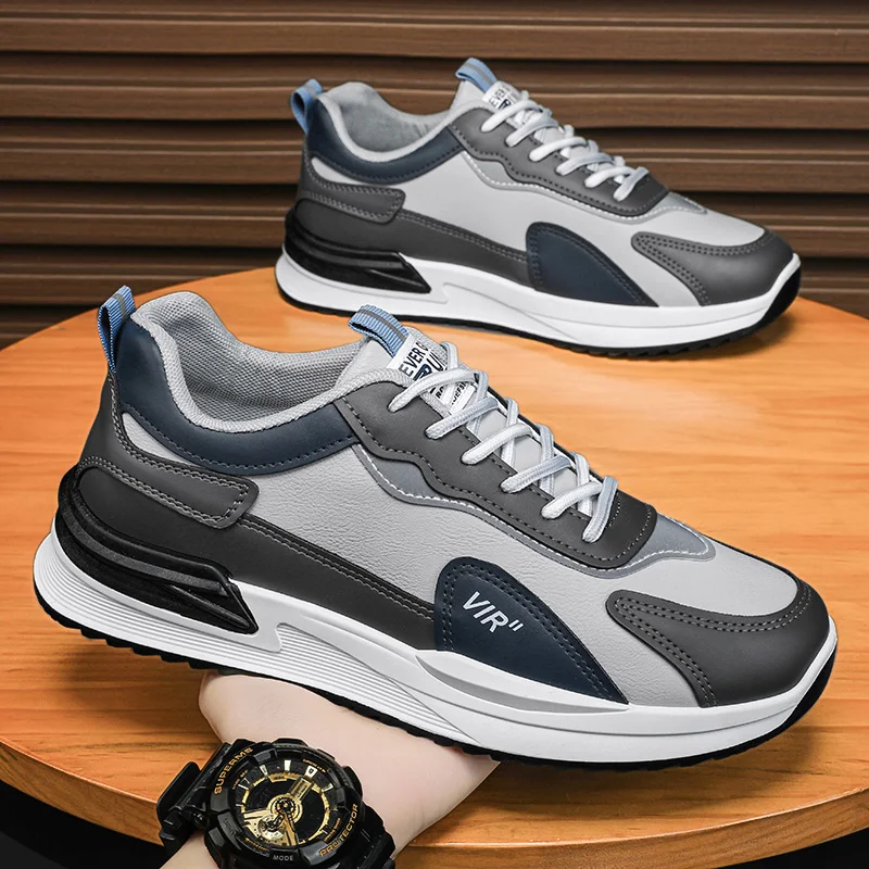 

Men's Casual Work Shoes Waterproof Anti-Slip Wear-Resistant Thick Bottom Summer Autumn Season round Toe Breathable Laces