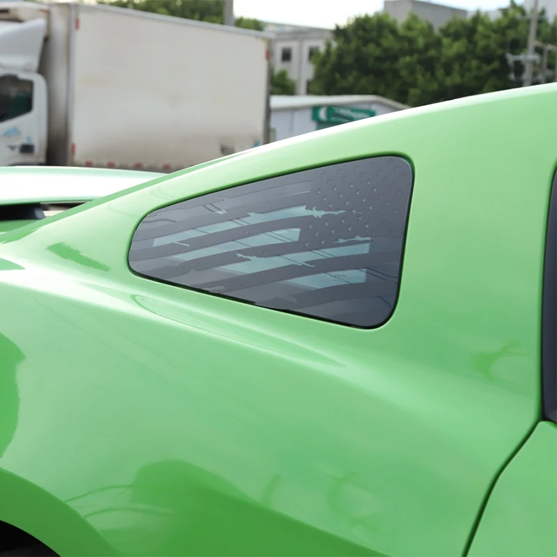 ABHX-Window Decal Rear Window Distressed Flag Sticker For Ford Mustang 2008 2009 2010 2011 2012 2013 2014 - view 5