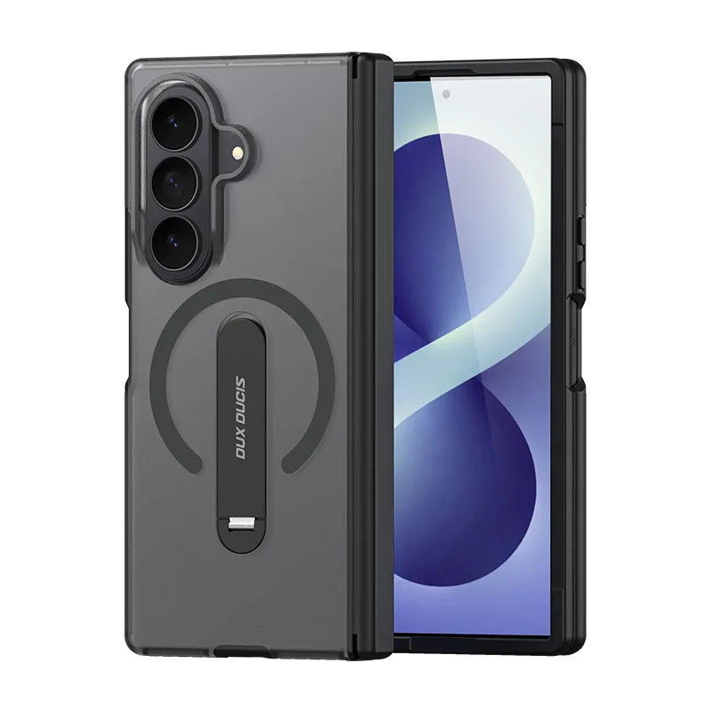 Dux Ducis Fold Metal Magnetic Stand Case For Samsung Galaxy Z Fold8 Fold 7 8 Ultra Fold7 For Magsafe Wireless Charging Cover