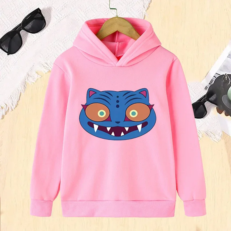 ديربي النمر زي الأطفال هوديي الخريف الشتاء الفتيان الفتيات موضة Kawaii عادية الصوف الاطفال البلوز بلوزات للجنسين