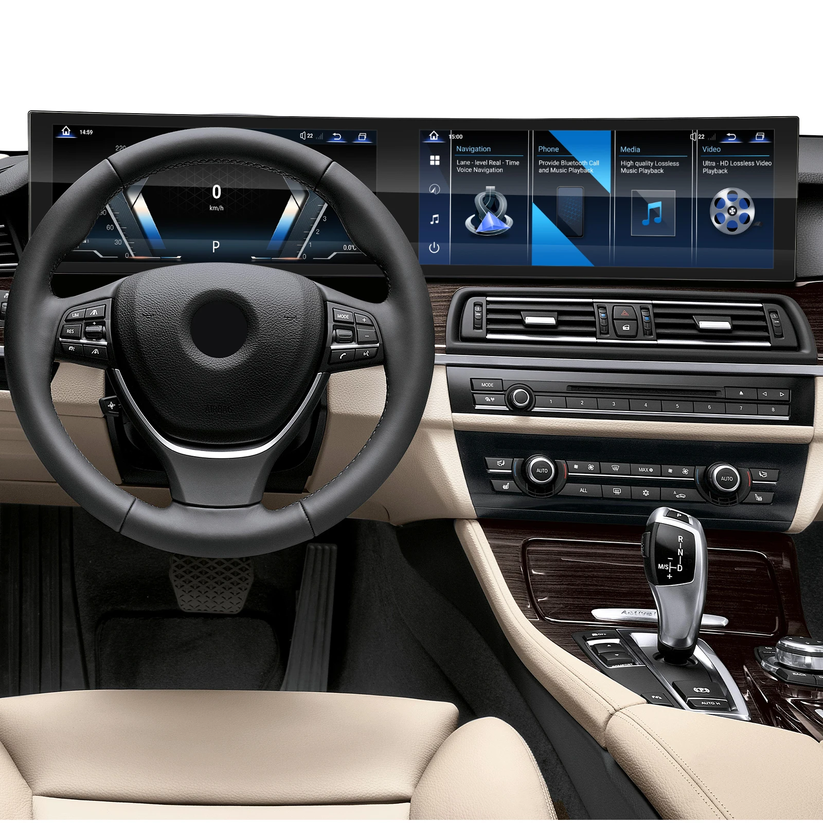 32 Inch Curved Screen New Design for 5 Series F10 F11 F18 Multimedia Android Car Radio Auto Carplay Stereo LCD Dashboard