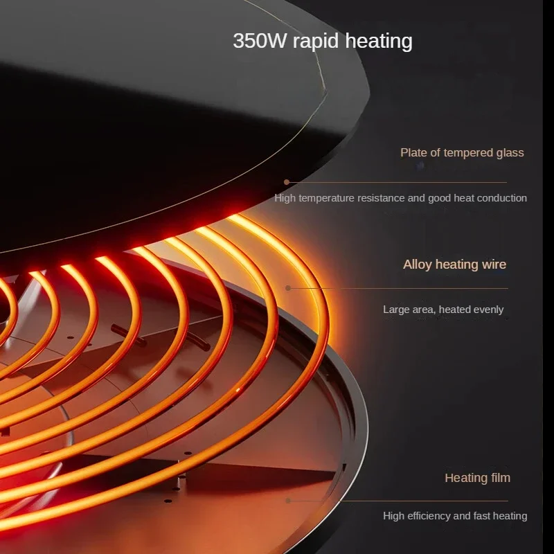 Supor 전기 식품 워머, 회전식 식품 절연 보드, 다기능 급속 가열, 보온 식품 플레이트, 60cm, 220V, 500W