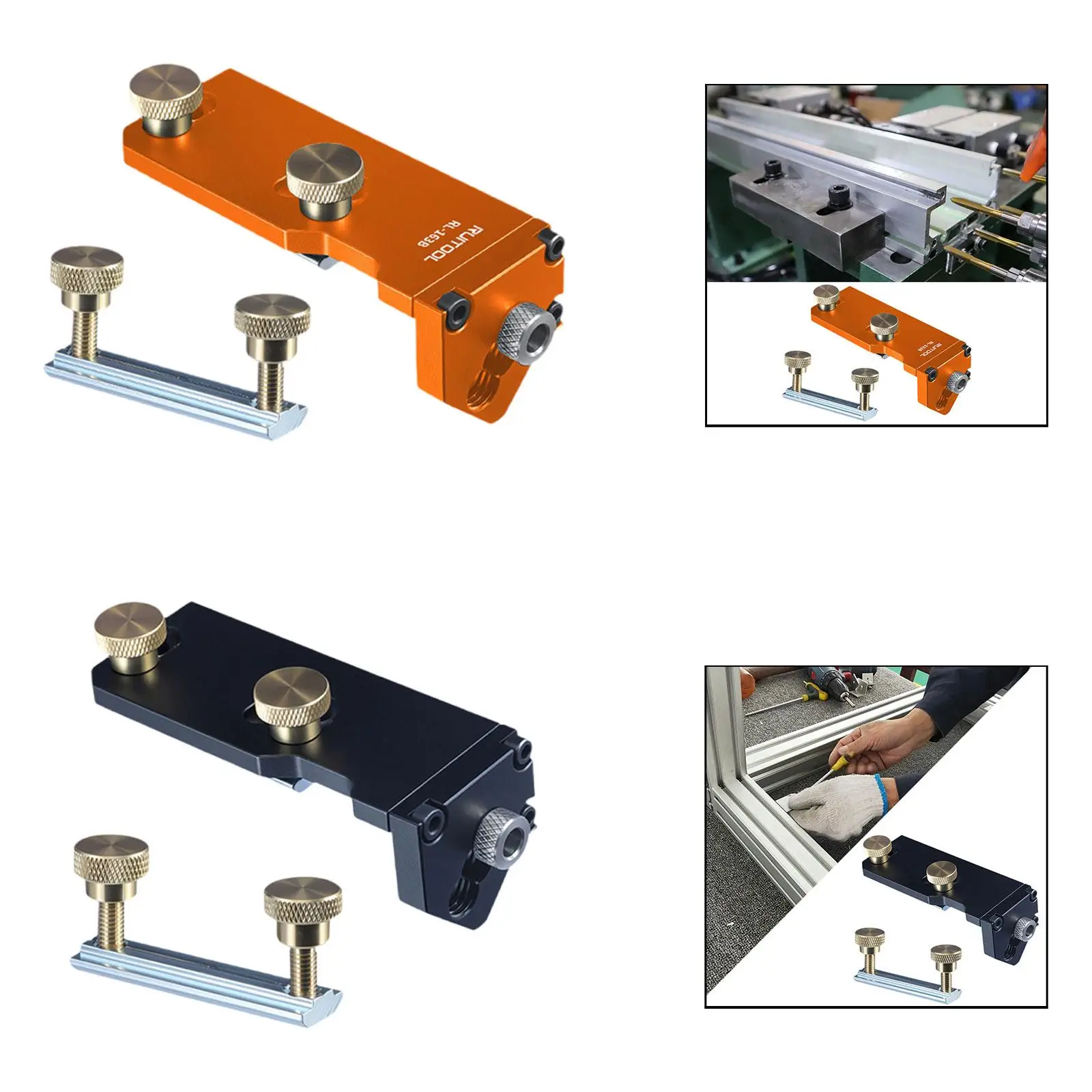 Aluminum Profile Tapping Guide Practical Professional Drill Guide Woodwork Tools Doweling Jig Single Access Hole Punching Jig