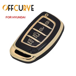 Funda de llave de coche de TPU de moda, llavero de 4 botones para Hyundai Ix35, Ix45, I10, I30, I40, Tucson, Santa Fe, Rena, Sonata, Elantra, Creta