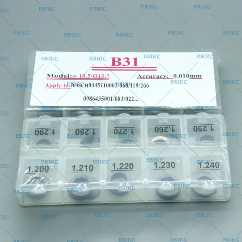 ERIKC B31 diesel injector washer and Fuel Injection Shim Kits,different types of gasket size:1.20mm--1.29mm