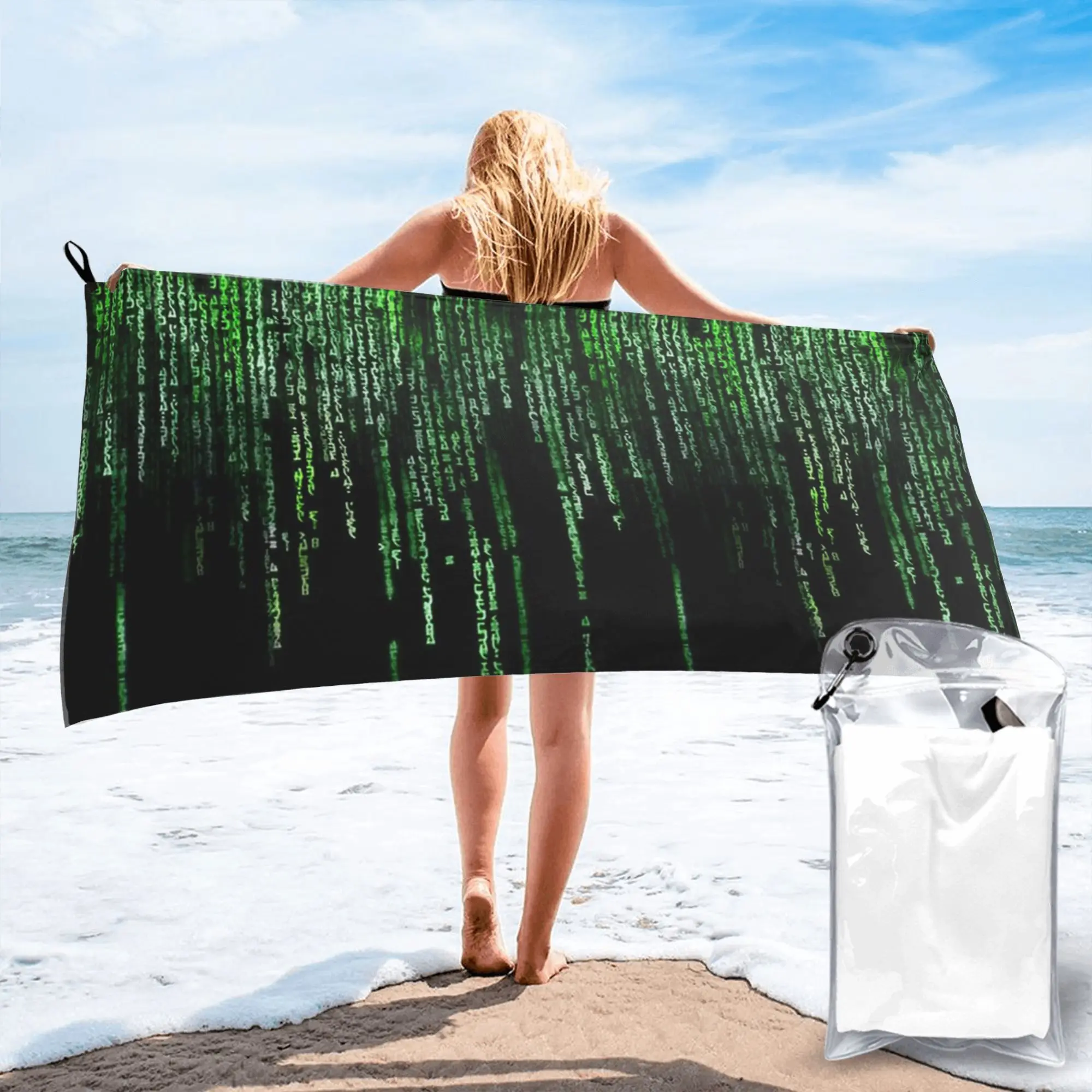 The Matrix Beach Towel Soft Microfiber Quick Dry Absorbent Quick Towels For Pool