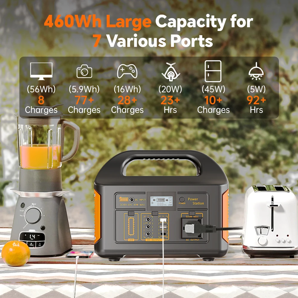 Gaiaray 500 W tragbares Kraftwerk 460 Wh LiFePO4 Solargenerator 220 V Ladestation USV-Kraftwerk für Camping-Notfälle – Detail 1