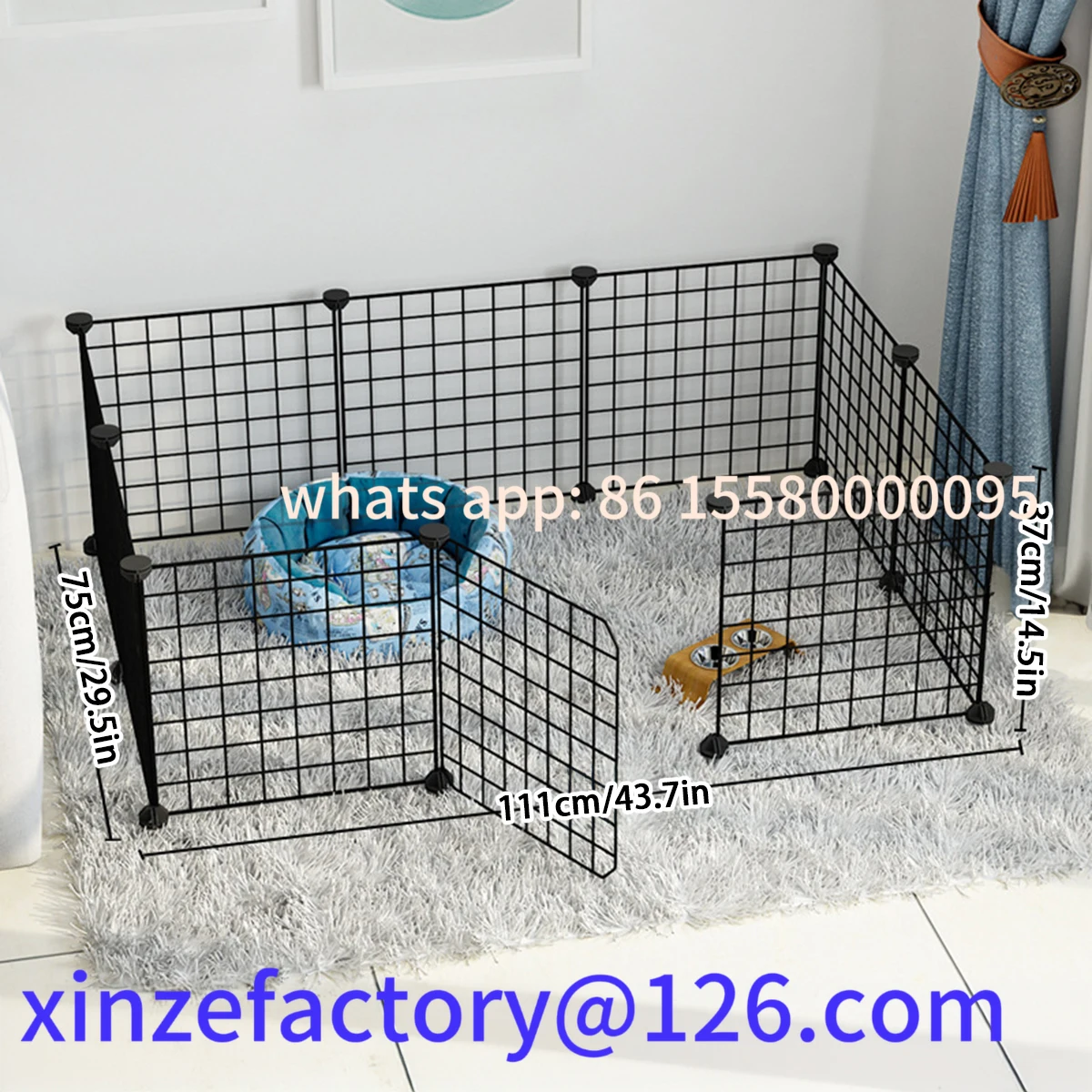 

Customizable Dog cage Wire mesh fence indoor teddy animal escape barrier