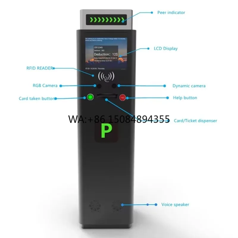 

Parking Barrier System Rfid and Barcode Ticket Vehicle Access Control Auto Payment Car Parking System