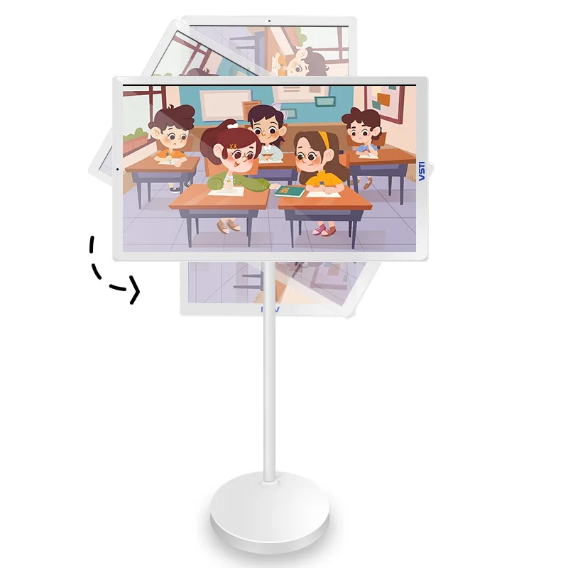 

22-дюймовый портативный смарт-телевизор с белой LED-подсветкой, Android 12, 10-точечный сенсорный экран, встроенные динамики, Full HD, широкий угол обзора