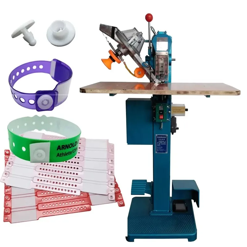 Fully Automatic Snap Fastening Machine Snap Button Press PVC Tyvek Wristbands Lock Press Machine