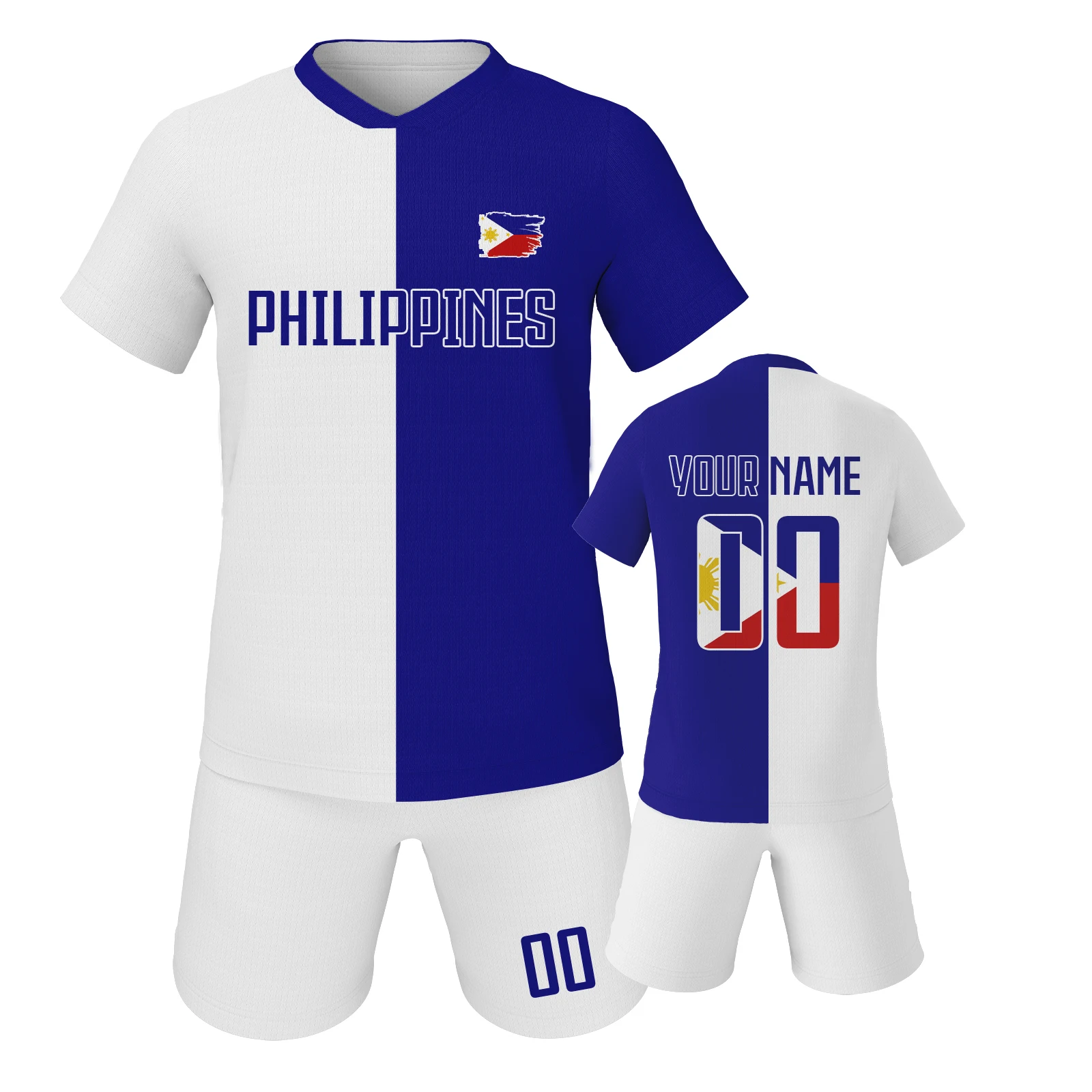 Custom Philippines Soccer Shirt for Boys Girls Personalize Soccer Uniform with Name ＆ Number Soccer Lover Gifts for 3-14Y Fan
