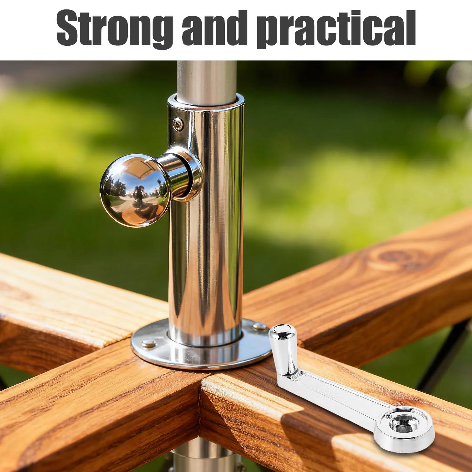 1Set Stainless Steel Umbrella Hand Crank Replacement Heavy Duty Patio Garden Beach Courtyard Sunshade Crank Handle Outdoor