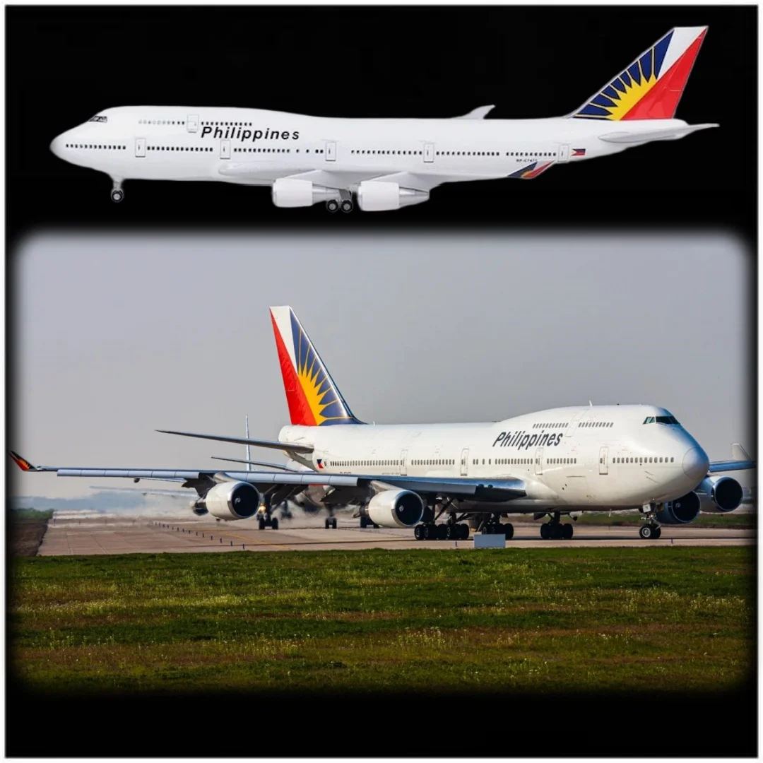

47CM B747 Model Philippines Airlines with Landing Gear and Wheels Lights 747 Resin Aircraft Plane Collectible Home Decoration