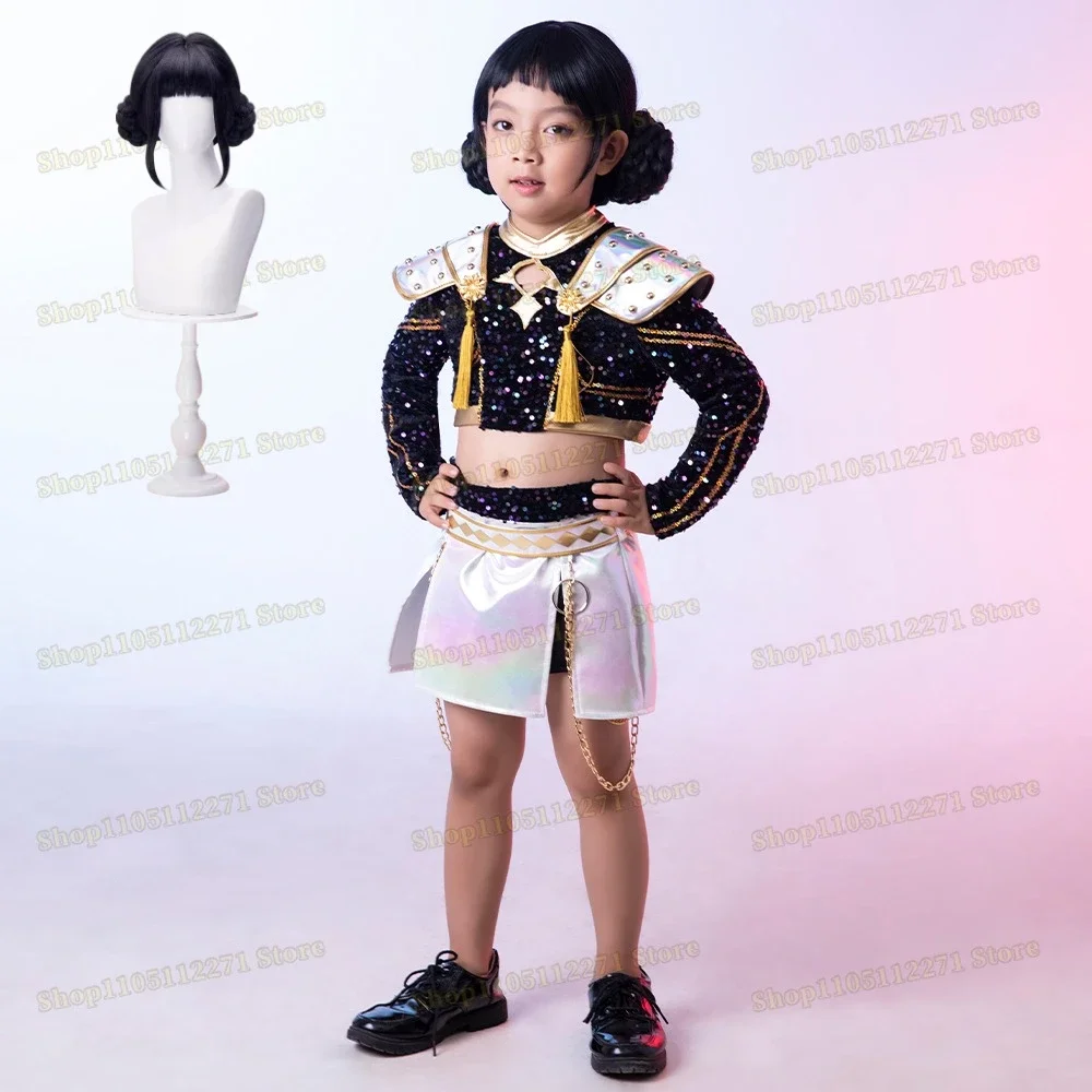 

Anime KPOP Huntrix Mira Rumi Zoey Cosplay Kids Costume Wig KPop Demon Hunters Uniform For Women Girls Halloween Party Props