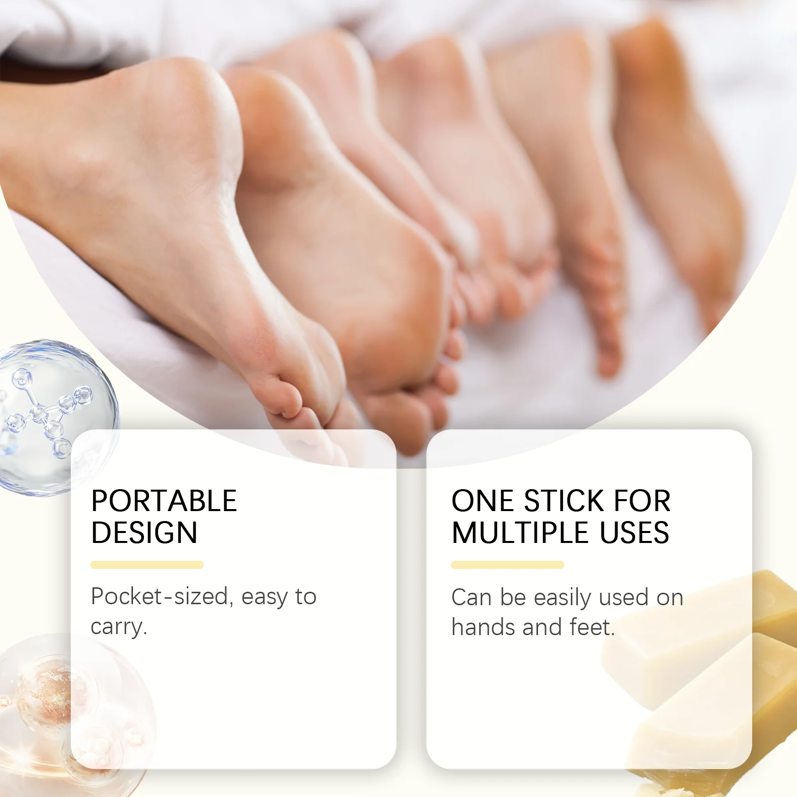 عصا القدم اليدوية من لانولين للبشرة الجافة والمتشققة والخشنة، مرطبة لطيفة ومغذية ومضادة للتشقق، تمنع تكسير قدميك #4