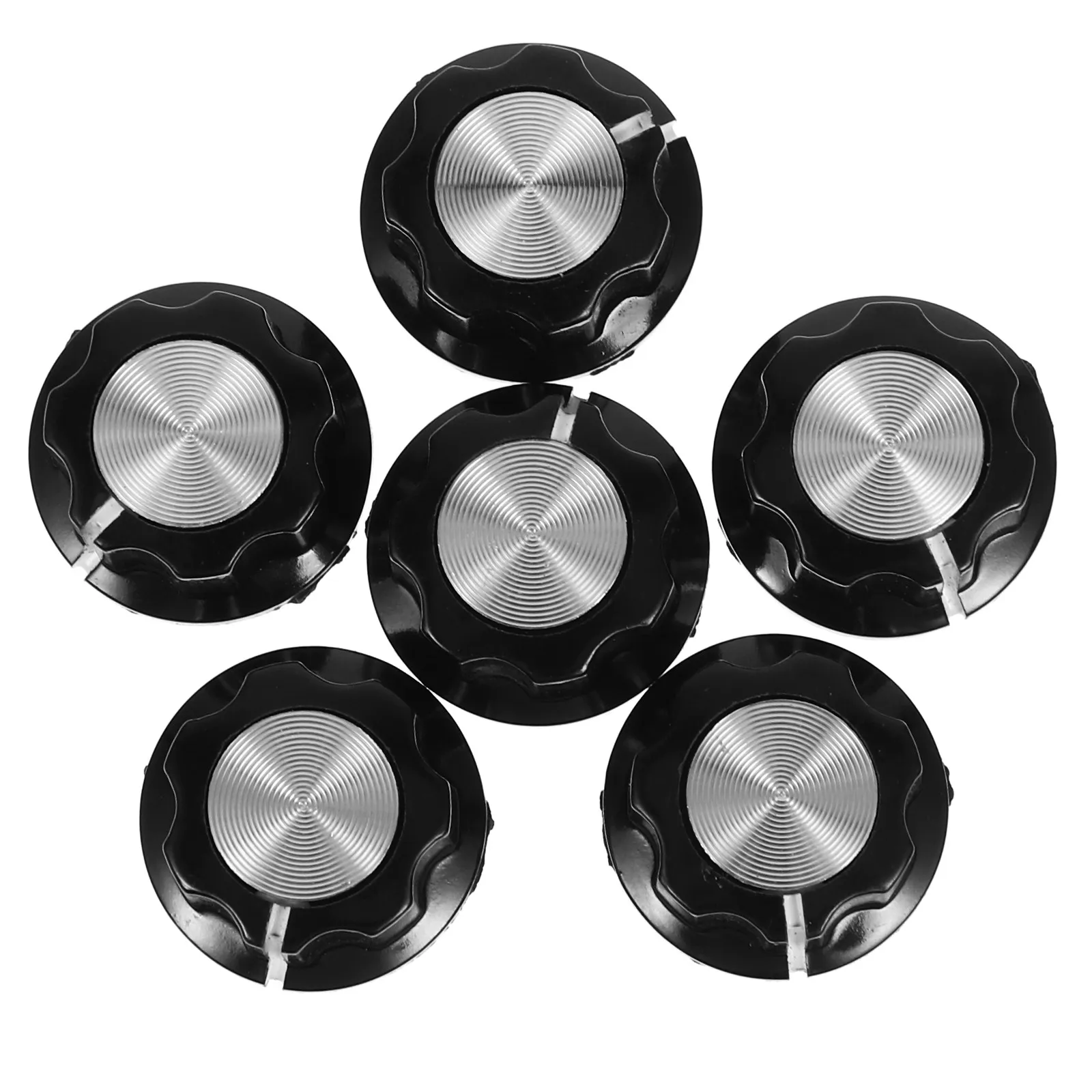 6Pcs Volume Tone Control Knobs Potentiometer Rotary Speaker Amplifier Control Knobs Electric Guitar Instrument Accessories