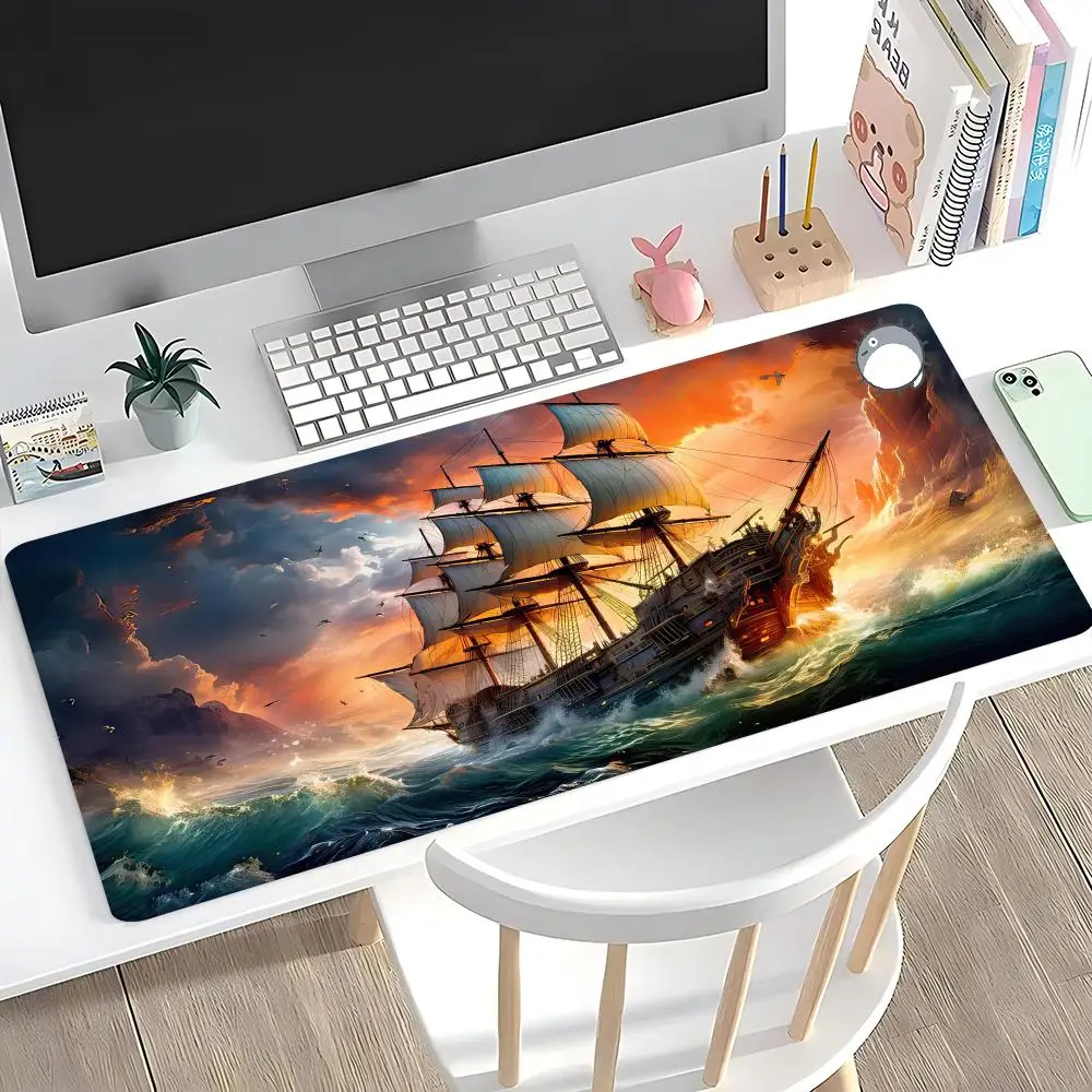 

Увеличенный толстый нескользящий резиновый коврик для мыши Sunset Ocean Sailing
