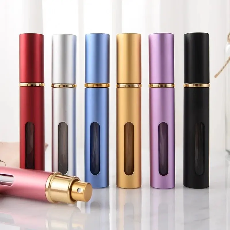 10ml Portable Perfume Bottle Refillable Metal Empty Glass Atomizer Spray Pump Aluminum Travel Women Cosmetic Containers