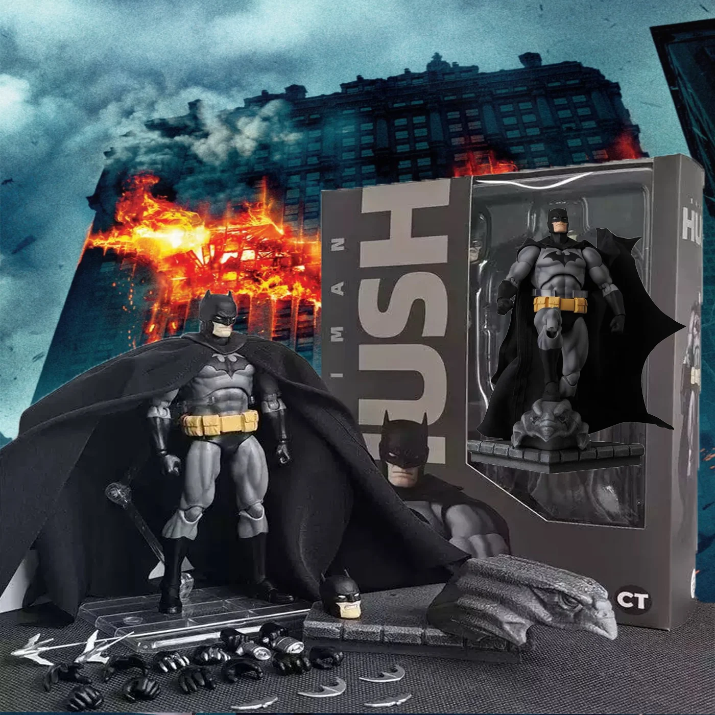 

CT Toys Batman Figure Black Batman Mafex 126 Action Figures DC Justice League Model Dark Knight Series Childrens Toy gift