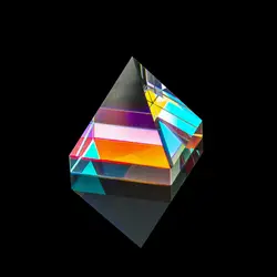 1pc Rainbow Optical Glass Crystal Pyramid Prism Cube Prism for Decorative Education