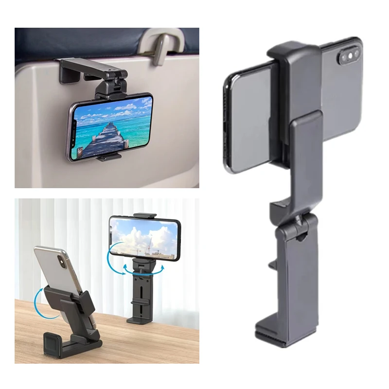 STTKGZD support pour téléphone avion Portable pliable bureau support pour téléphone Portable rotatif Selfie tenant Train siège Clip support paresseux