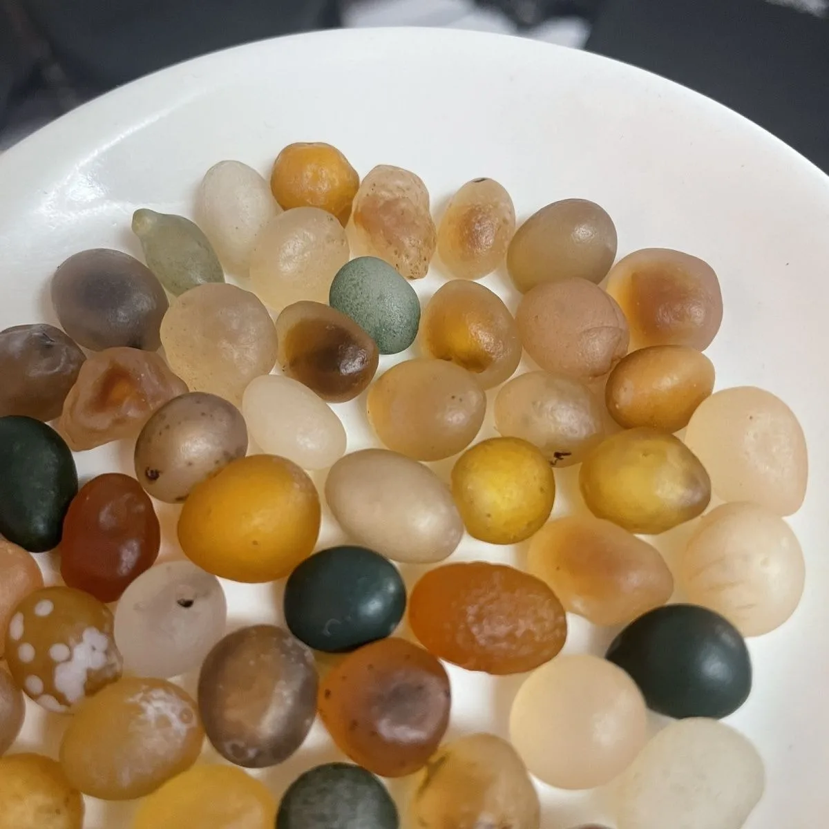Natural Beauty Candy Agate,Glass Vial Set, 10-15mm Natural Unpolished, River Stone, Birthday Gift Collection.Candy Agate