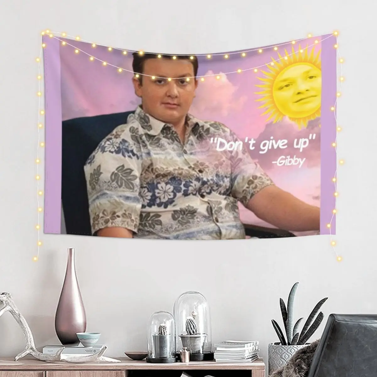 Gibby say Don't give up. iCarly Tapestry Wall Mural Home Decor Aesthetic Home Decor Accessories Tapestry