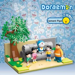 New Keeppley Doraemon Building Block Cement Pipe Street View Building Open Space Model Desk Decoration Children's Toys Girl Gift