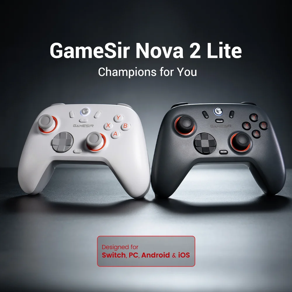 GameSir Nova 2 Lite Wireless Game Controller Switch Gamepad Hall Effect Joysticks Anti-Drift for Nintendo Switch / iPhone / Android / PC
