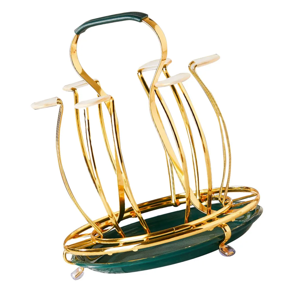 

Iron Cup Holder Drum Shaped Bottle Drying Rack Kitchen Accessory Mug Bracket Hollow Tree Stand Organizer Anti Rust