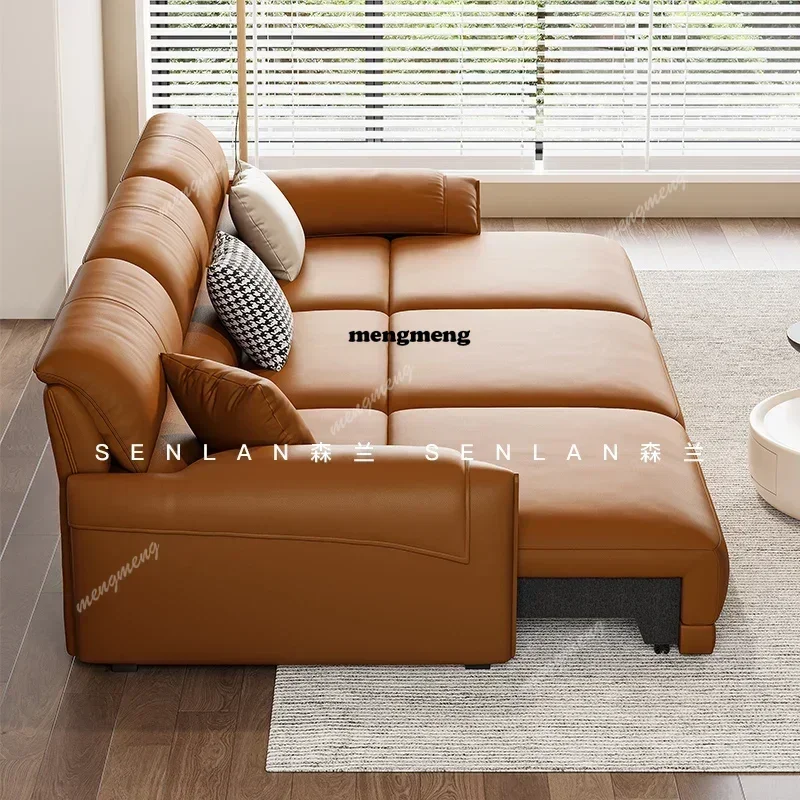 

Новинка: итальянский электрический функциональный диван-кровать, простой современный дизайн для гостиной, двойного назначения, с автоматическим выдвижным механизмом, кожаный, в стиле «слоновьи уши».