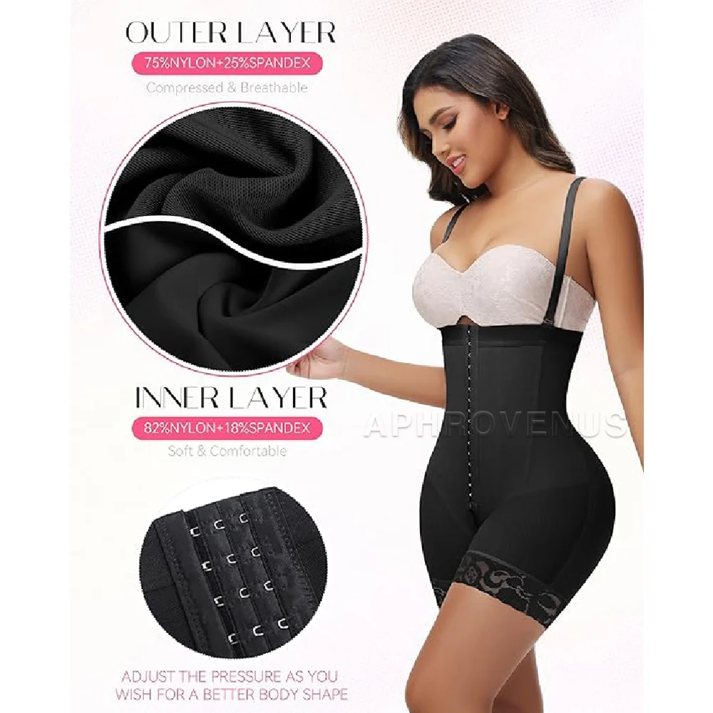 Fajas Colombianas Reductive Girdle High Compression Waist Trainer with Bone Tummy Control Butt Lifter Post Surgery Body Shaper