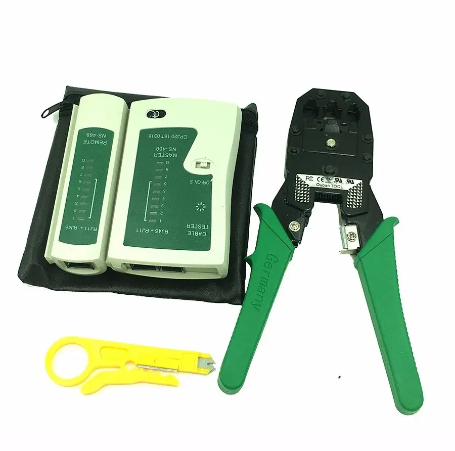 Stripping Crimping Pliers Network Cable Clamp Pliers +Professional Network Cable Tester RJ45 RJ11 RJ12 CAT5 UTP LAN Cable Tester