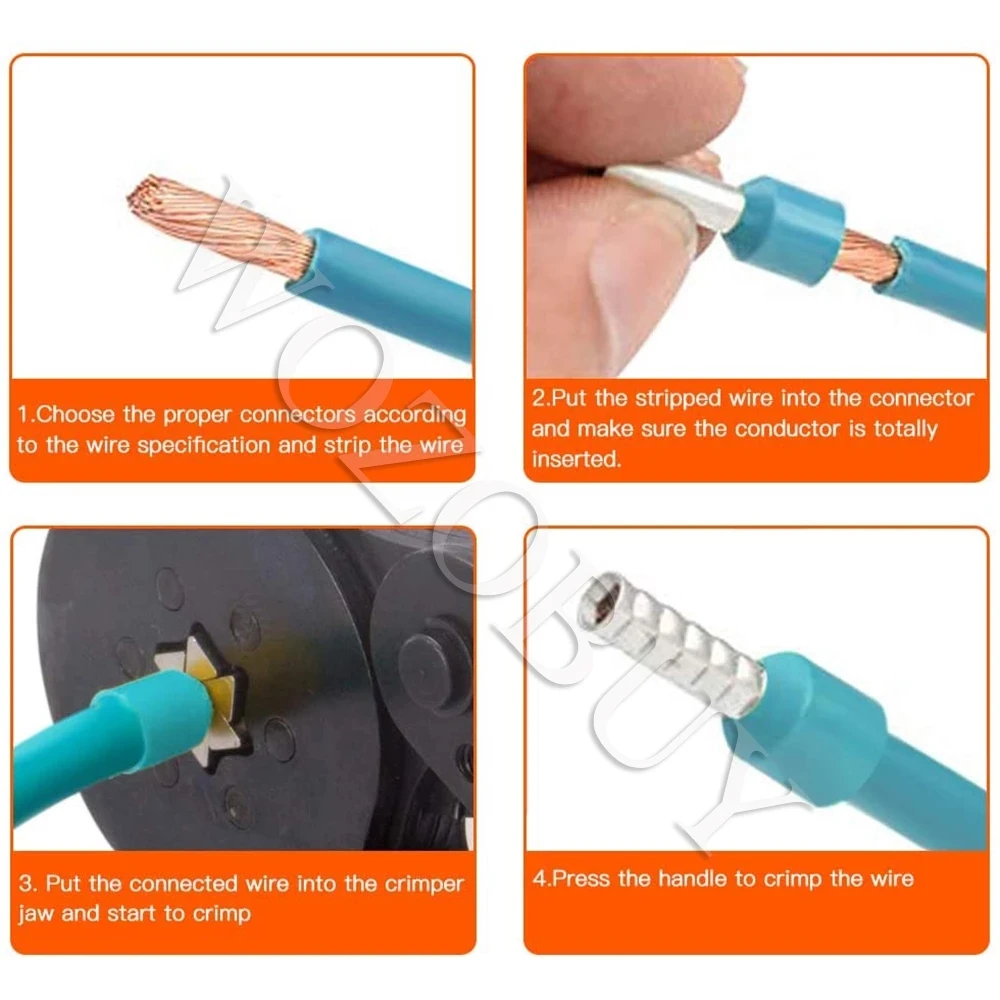 Tube Terminal Crimping Tools Ferrule Crimping Pliers HSC8 6-4 0.25-10mm² 23-7AWG 6-6 0.25-6mm² Electrician Clamp Sets Wire Tips