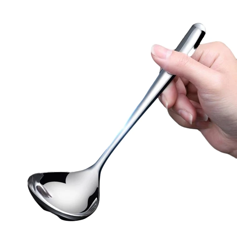 

304 Stainless Steel Soup Spoon Deepen Thickened Large Capacity Tablespoon Kitchen Cooking Tool Tableware for Sauce Broth Gravy