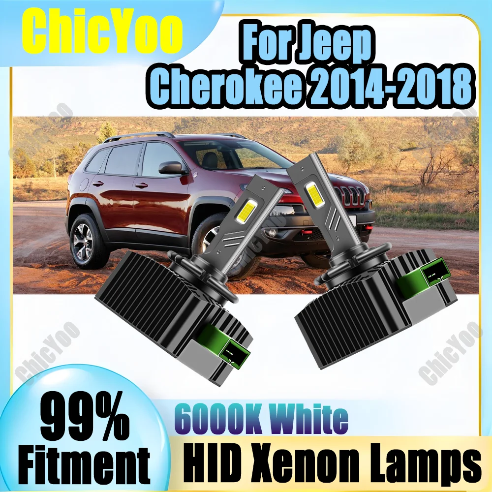

2PCS High Power Canbus No error HID Xenon Headlight 30000LM Turbo Auto Lamps 120W 6000K Super White For Jeep Cherokee 2014-2018