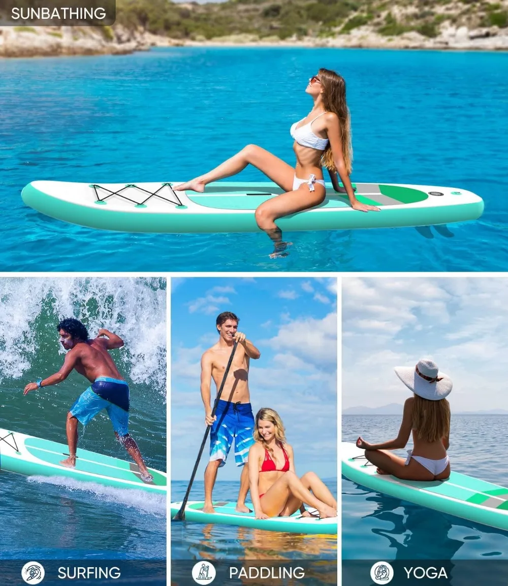 Inflatable Stand Up Paddle Board for Adults Non-Slip Deck Paddleboard with Premium Sup Accessories Including Double Action Pump 6