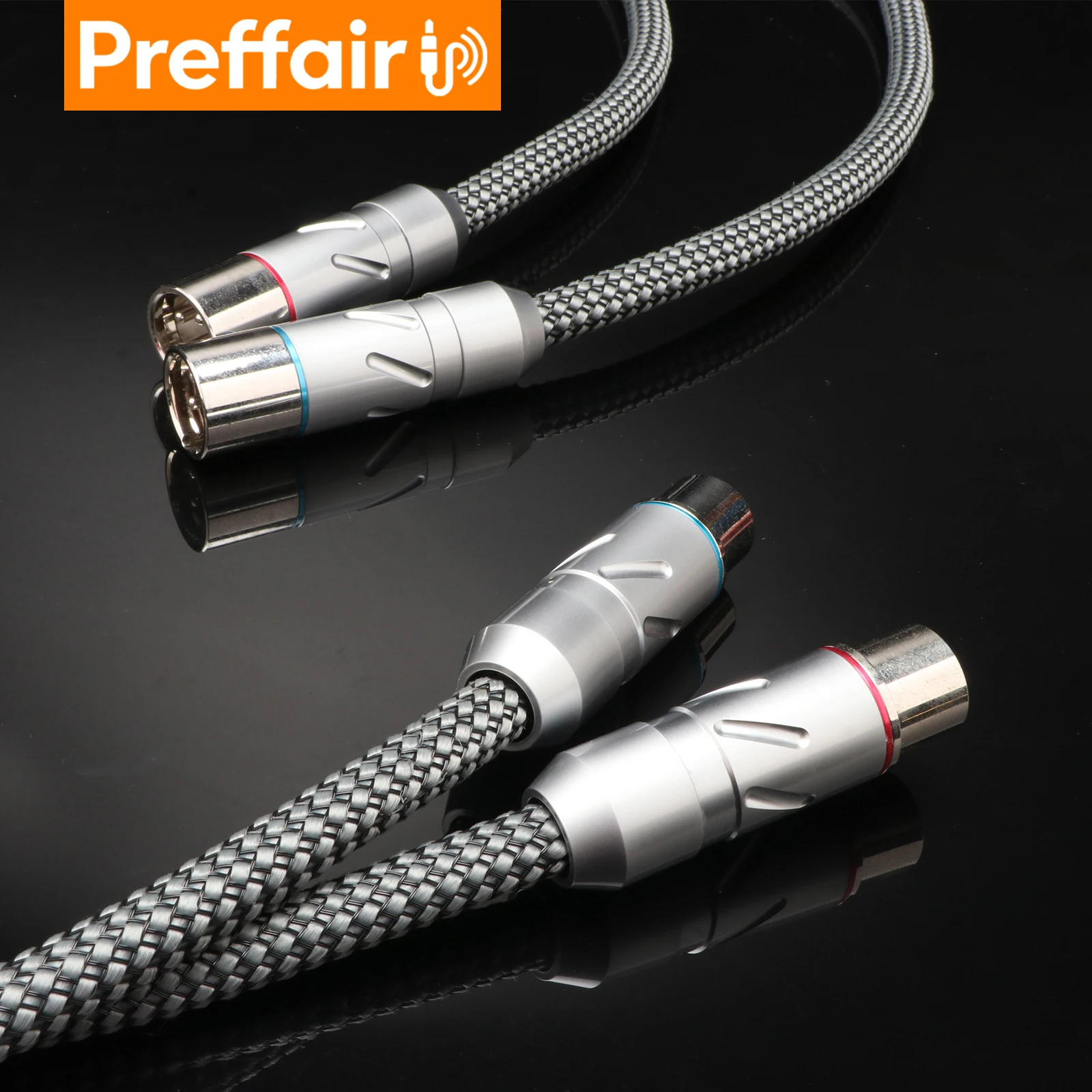 Preffair HI-END XLR Balance Cable 4N OFC Audio Cable with Pure Copper Rhodium Plated XLR Connector Balance Cable