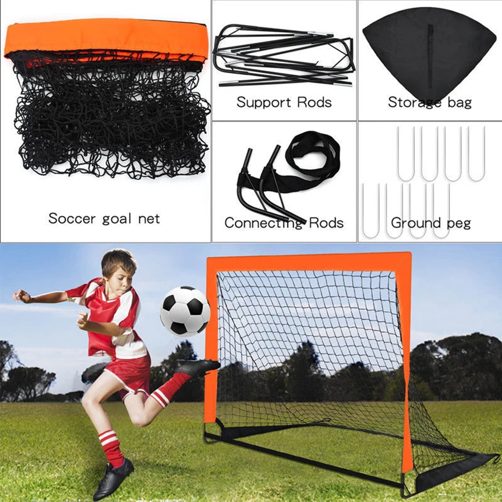 Filet d\'entraînement de football pour enfants, ensemble de but de football pour enfants, portable, pliable, mobile, intérieur et extérieur, cadre de