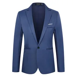 New Arrival Luxury Men Blazer Fashion Brand Suit Slim Fit Suit Blazers Male Jacket Business Casual Solid Color Long Sleeve