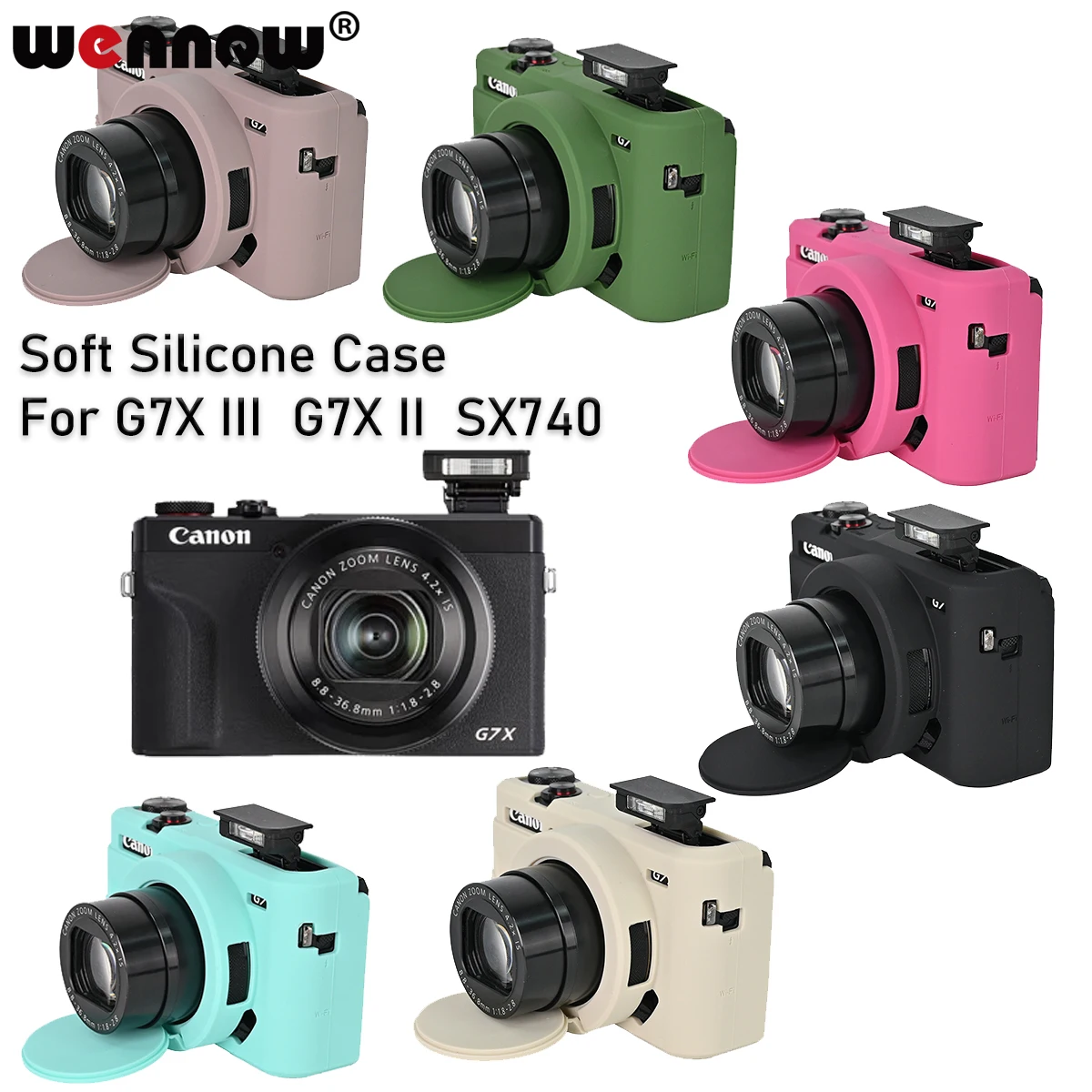 Silicone Protective Camera Case Body Cover for Canon Powershot G7X Mark III II SX740 SX740HS G7XIII G7XM3 G7XII G7XM2 G7X3 G7X2