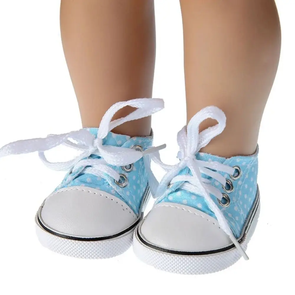 Doll Accessories Lace-up Doll Canvas Shoes Mini 7CM Doll Sneakers Cute Kawaii Mini Casual Shoes 43 Cm Baby Dolls