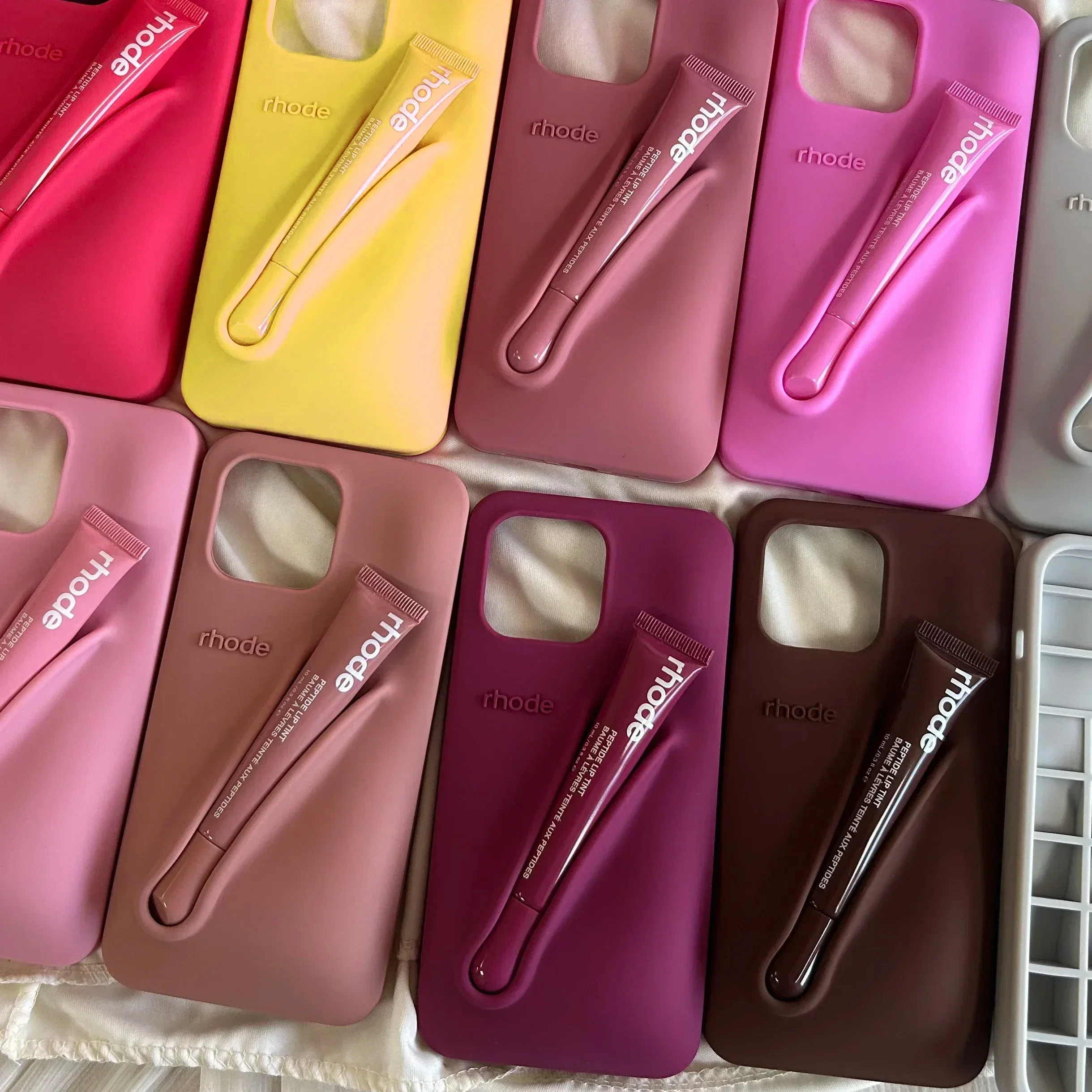 رود الخريف طبعة أحمر الشفاه حامل الشفاه لينة غطاء من السيليكون آيفون 16 15 14 13 12 11 برو ماكس زائد 17 الهواء حامل هاتف غطاء