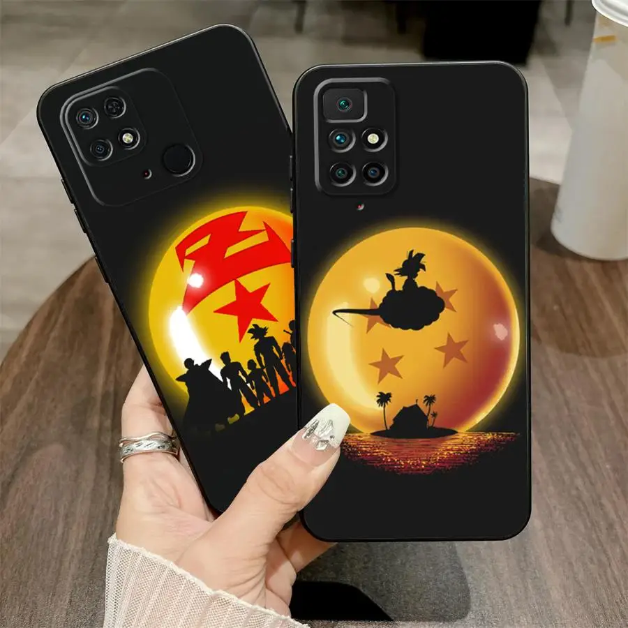 Cartoon Dragon Ball Hülle für Xiaomi Redmi A4 14C 9 13C K40 K80 Pro A3 12C 10 A1 A2 Plus A5 Schwarze weiche Handyhülle